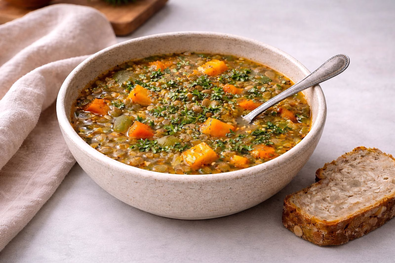 Ricetta &ldquo;Continuit&agrave; d&rsquo;inverno&rdquo;: zuppa veloce lenticchie + verdure